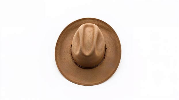 Close-up of a cowboy hat against a plain white background with no shadow photo