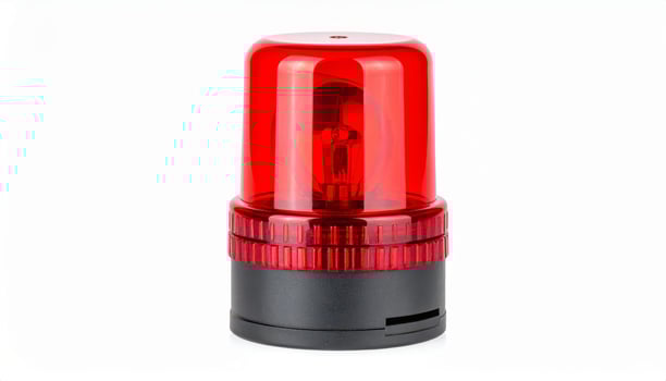 White background with a warning red indicator light photo