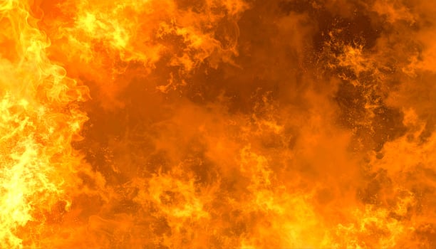 Background of intense flames up close photo