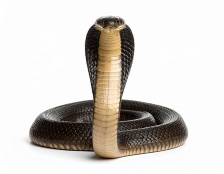 White background showcasing a king cobra without shadows photo