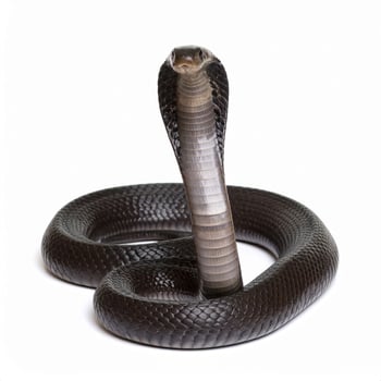 King cobra on a plain white backdrop with no shadows photo