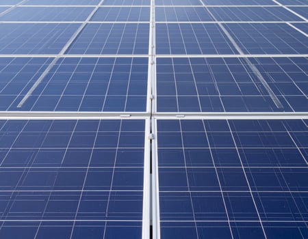 Perspective shot of solar panels illustrating eco-friendly energy generation, emphasizing green power. photo