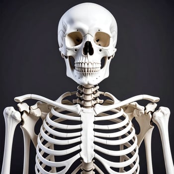 X-ray of human bones against a dark background photo