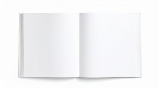 Template featuring a opened book showcasing blank pages photo