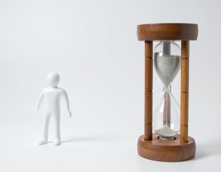 Hourglass symbolizing the fleeting nature of time and life's transient moments photo
