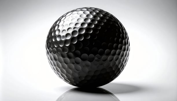 Silhouette of a black golf ball photo