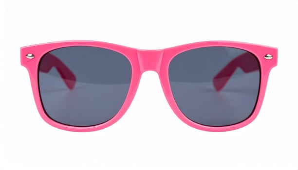 Vivid tinted sunglasses on a plain white backdrop, perfect for summer getaways photo