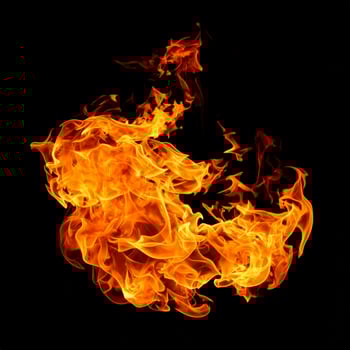 Blazing inferno against a dark backdrop photo