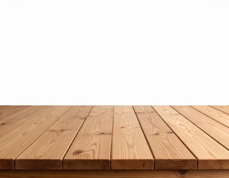 Wooden tabletop display on a white backdrop, a natural wood surface mock-up for presentations photo