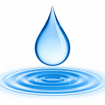 Close-up of a water droplet against a white backdrop photo