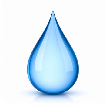 Detailed shot of a water droplet on a white backdrop photo