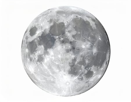 Close-up of the moon against a plain white backdrop photo