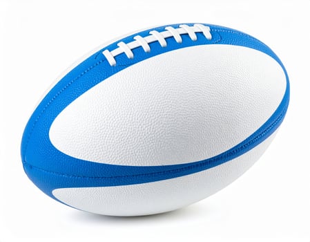 Close-up of a rugby ball on a white backdrop photo