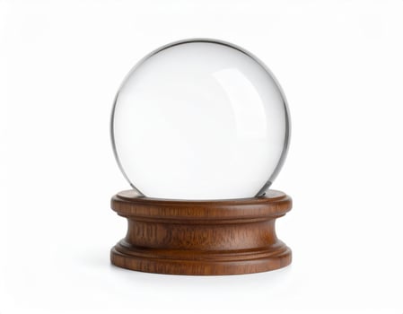 Translucent Glass Globe on a White Background, Enchanting Magical Sphere photo