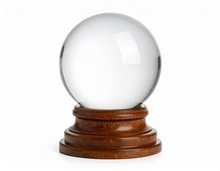 Translucent Glass Globe on White Background, Enchanting Crystal Ball photo