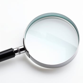 Sleek magnifying lens against a plain white backdrop photo