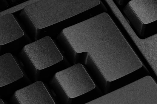 black computer keyboard on white photo