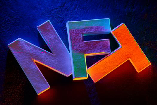 Futuristic NFT Letters Highlighting Web3 and Decentralized photo