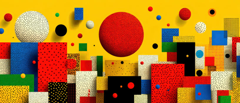 Bright backdrop with geometric shapes photo