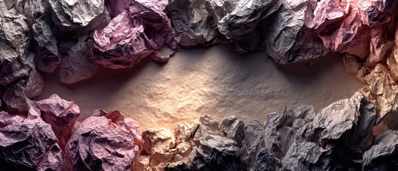 Colorful rock formations create a natural frame photo