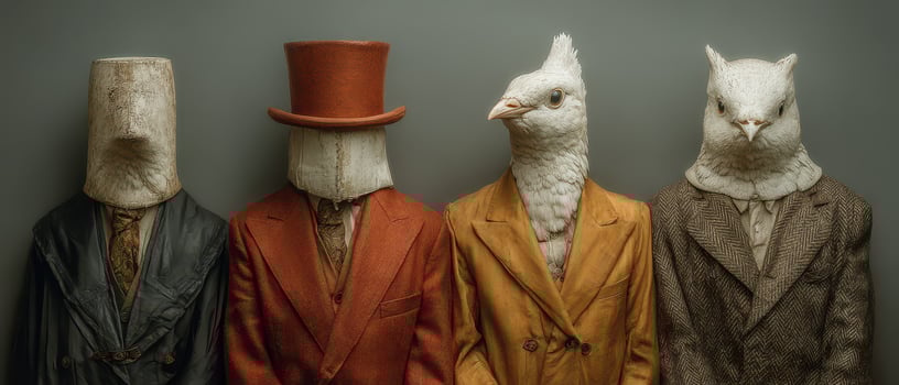 Fashion display with animal heads photo