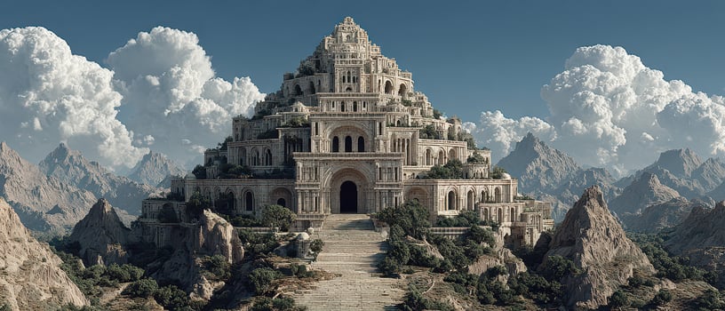 Ancient structure in mountains photo