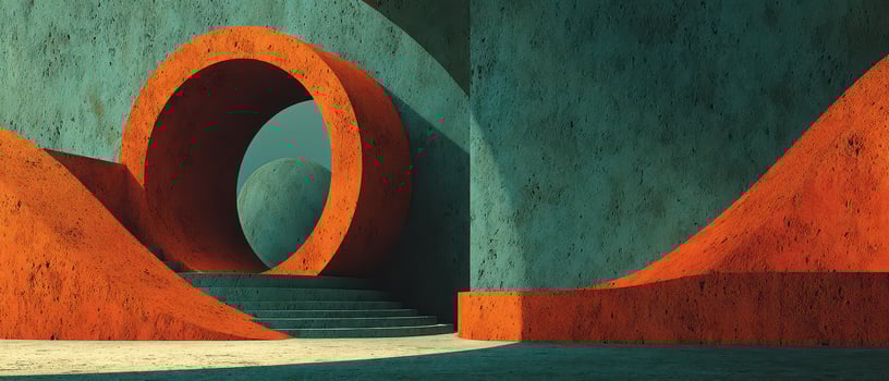 Abstract geometric shapes in space photo
