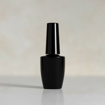 Single Black Nail Polish Bottle on Marble Surface photo