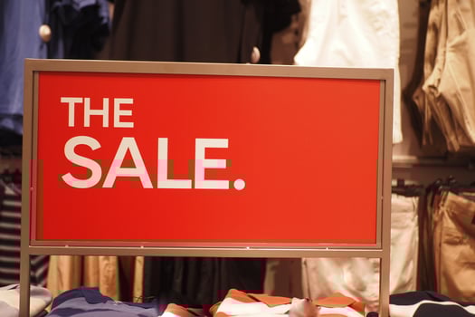Exciting sale with bold signage in a retail store photo