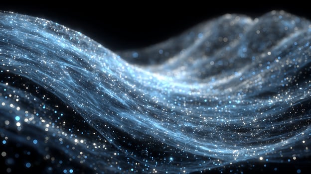 Abstract Background of Digital Blue Glitter Wave photo