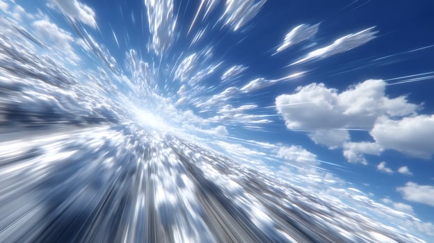 Abstract Sky View with White Light Streaks photo