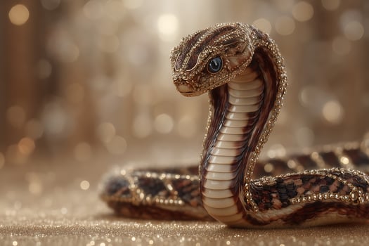Jeweled Cobra Head Posed Elegantly photo
