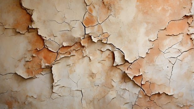 Aged Beige and Terracotta Wall Texture with Deep Cracks photo