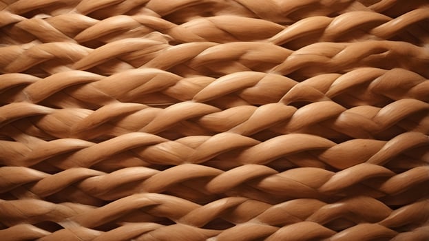 Detailed Close-Up of Woven Natural Fiber Texture with Braided Pattern photo