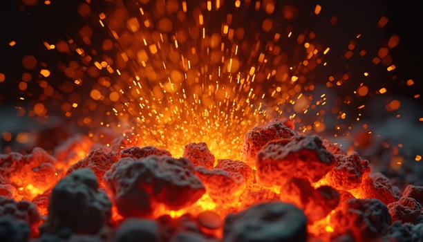 Burning Embers with Sparks photo