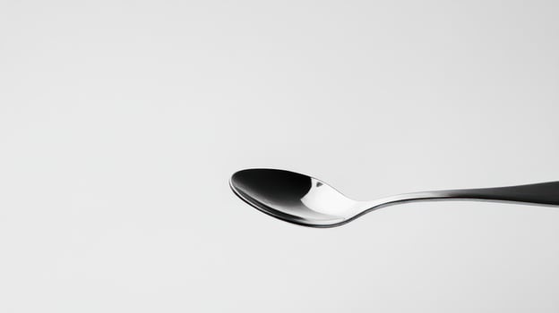 Close-up of a single spoon against white background photo