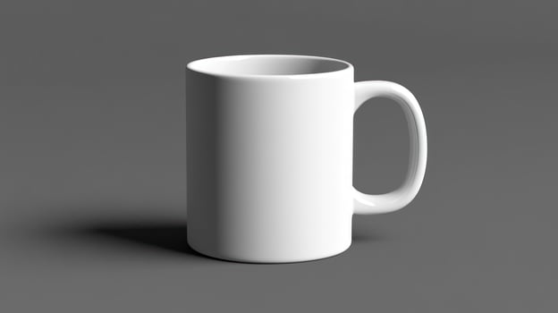 Blank white mug on a gray surface photo