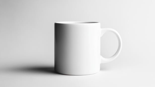 Blank white mug on a plain background photo