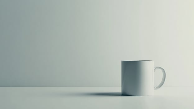 Simple white mug on a light gray surface photo
