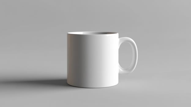 A blank white mug on a gray background photo