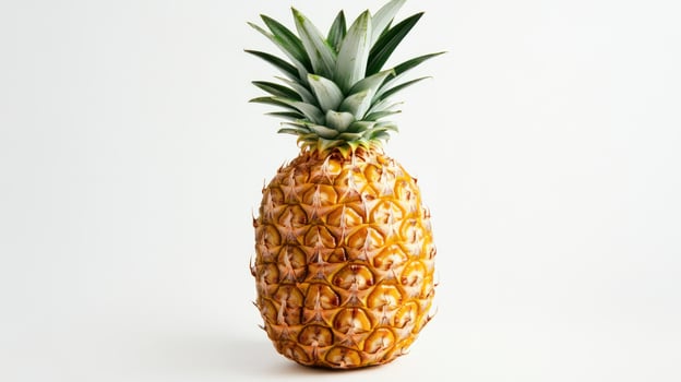 Fresh pineapple against a white background photo