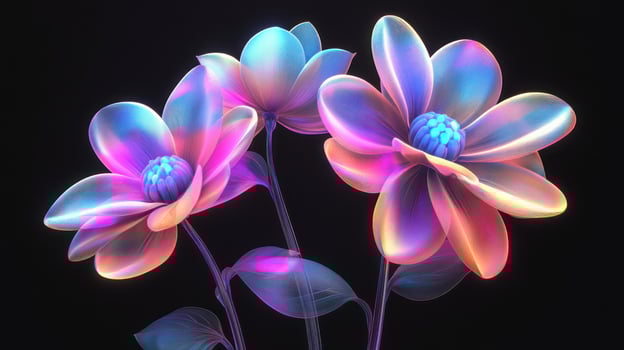 3D Neon Flowers photo