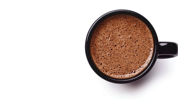 Top-down view of a dark hot chocolate photo