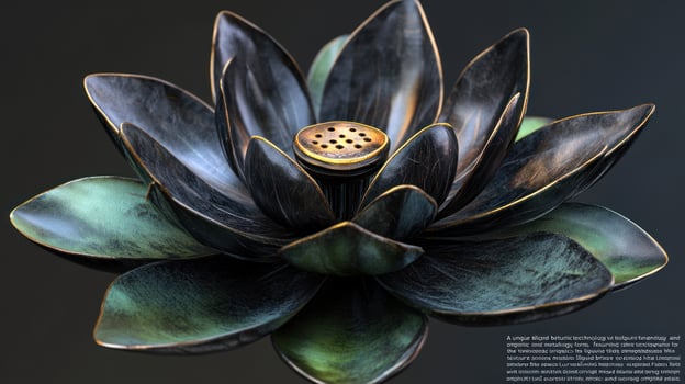 Ornate lotus incense burner photo
