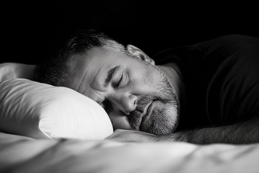 A man sleeping in bed photo