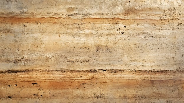 Horizontal layers of earth and rock create a naturally textured background in shades of beige and brown. photo