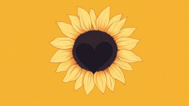 Sunflower with heart photo