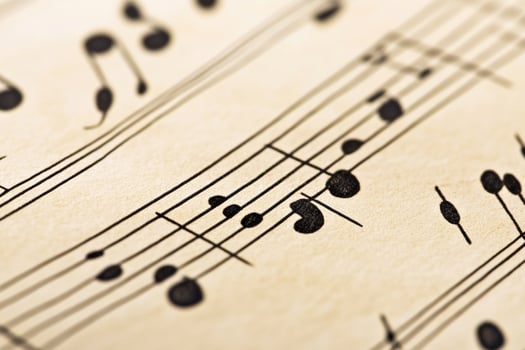 A sheet of music notes with black lines photo