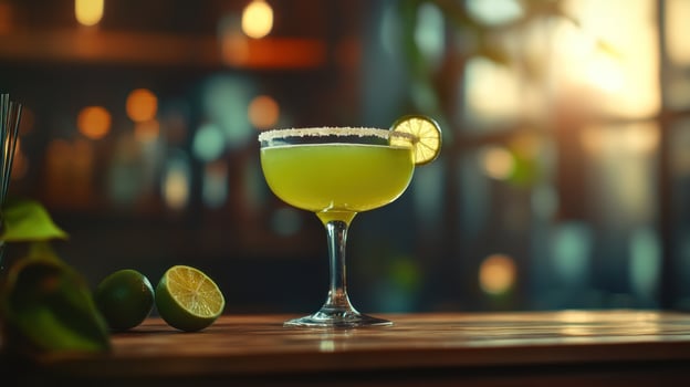 Vibrant cocktail at a bar photo