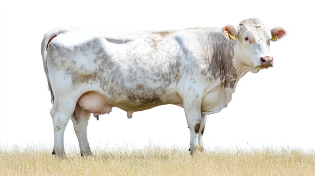 Cow standing in a field photo